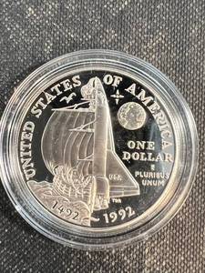 1992-P US SILVER DOLLAR COLUMBUS COMMEM IN AIRTITE