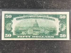 1929 US BROWN SEAL $50 NATIONAL-FEDERAL RESERVE BANK OF KANSAS CITY