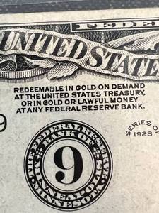 1928 US $20 FEDERAL RESERVE NOTE REDEEMABLE IN GOLD DEMAND NOTE AU
