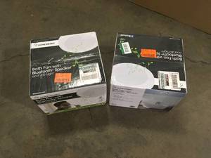 2 Lots of Mixed Bath Fans with Bluetooth Various Models and Conditions  Customer Returns See Pictures