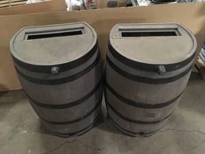 2 Lots of Flat Back Rain Barrels  Customer Returns See Pictures