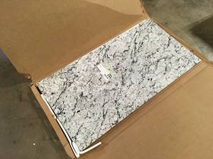 Hampton Bay  Formica 4 ft. Straight Laminate Countertop Kit Included in Textured White Ice Granite with Eased Edge and Backsplash  Customer Returns See Pictures