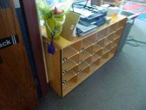 lot 88 image: Room 162 Pine Paper Shelf 5