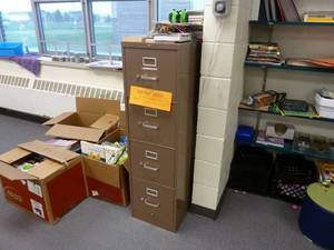 lot 128 image: Room 175 Dark Brown File Cabinet 4 Drawer