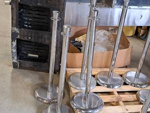 Lot of (5) 30 Chrome Crowd Control Stanchions