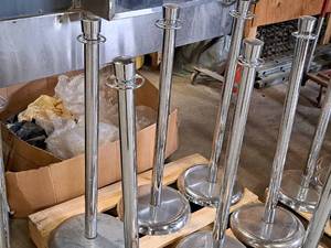 Lot of (6) 30 Chrome Crowd Control Stanchions
