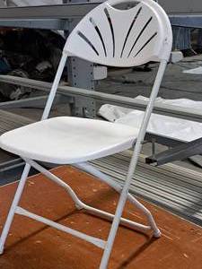 Lot of (10) PlasticMetal Fan Back Folding Banquet Chairs