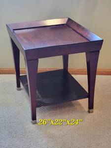 Contemporary Side Table with Nickle Leg Caps