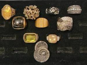 Lia Sophia Cocktail Rings  lot of 10