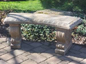 Stunning Neoclassical Concrete Garden Bench B