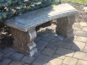 Stunning Neoclassical Concrete Garden Bench A