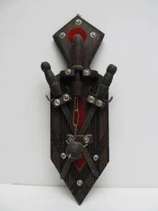 lot 11 image: Very Cool Vintage Medieval Style Wall Display wWeapons
