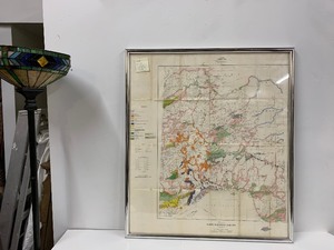 lot 76 image: LARGE 1930s Framed Map - Lake Nipigon Canada