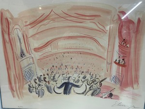 lot 78 image: Framed Signed Numbered Elmyr De Hory (Famous Art Forger) after Raoul Dufy Orchestral Scene