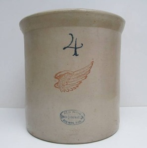 lot 53 image: Excellent Antique RED WING 4 Gallon Stoneware Crock