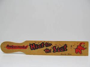lot 68 image: Funny Vintage 1950s Wooden Spanking Paddle