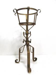 lot 102 image: Vintage Gothic Scrolled Iron Plant Stand