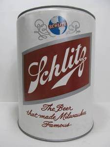 lot 104 image: Very Cool Vintage SCHLITZ Beer Can Padded Stool
