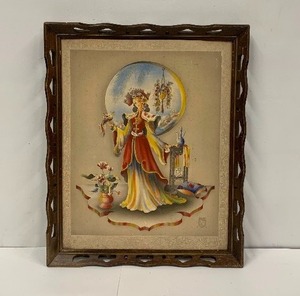 lot 149 image: Lovely Vintage STAN DAVID Framed Oriental Style Litho Print wGreat Color