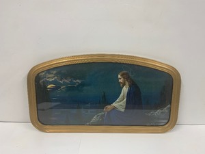 lot 202 image: Excellent LARGE Framed Vintage Litho Print - Christ on Mount of Olives