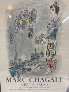 lot 245 image: Original Vintage 1969 MARC CHAGALL Lithograph Exhibition Poster