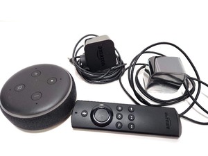 lot 191 image: 2 Amazon Echo Speakers & Remote