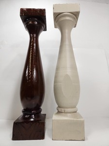 lot 88 image: 2 Vintage Painted Wood Newel Posts or Columns