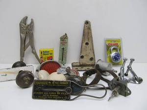 lot 166 image: Large Lot of Vintage Tools Industrial Items Pulley etc