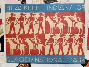 lot 289 image: Full Folio of Old Vintage Great Northern Railway Prints - Blackfeet Indians of Glacier National Park