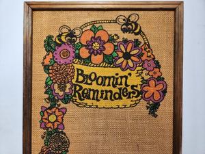 lot 271 image: Retro Vintage 1970s Bloomin Reminders Bulletin Board