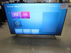 lot 984 image: Hisense 58R6E3 58-Inch Model 2020 4K Roku Smart TV LED Compatibility with Google Assistant and Alexa, Motion Rate 120, HDR10, DTS Studio Sound