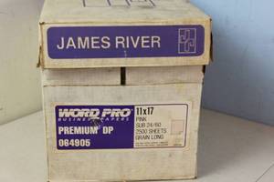 lot 50 image: 1 Case (10 Reams) James River Word Pro Business Paper 11 X 17 Pink 2,500 Sheets 064905