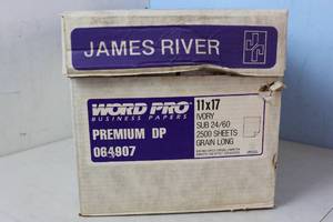 lot 59 image: 1 Case (5 Reams) James River Word Pro 11 X 17 Ivory 2,500 Sheets 064907
