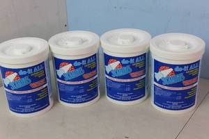 lot 62 image: 4 Canister X Do-It All Germicidal Cleaner Wipes, Lemon-Lime, 90canister