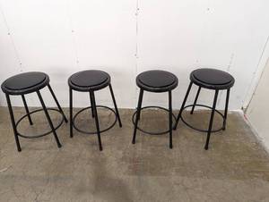 lot 33 image: 4 Metal Cusion Top Stackable Stools - See Pictures