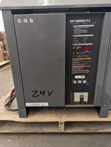 lot 4 image: SCR FLX Series Forklift Battery Charger SCRFLX-12-865T1Z GNB 24V Battery Charger Serial #00CO756S
