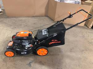 YARDMAX  22 in. 201 cc SELECT PACE 6 Speed CVT High Wheel RWD 3-in-1 Gas Walk Behind Self Propelled Lawn Mower Customer Returns See Pictures
