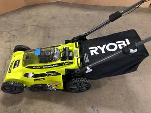RYOBI  40V Brushless 20 in. Cordless Battery Walk Behind Push Lawn Mower with 6.0 Ah Battery and Charger   Customer Returns See Pictures