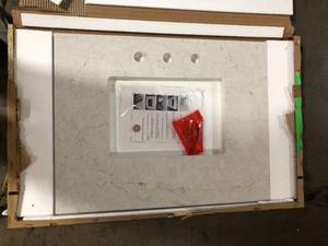30 in. Silestone Quartz Single Basin Vanity Top in Jasmine Pearl by James Martin Vanities Customer Returns See Pictures