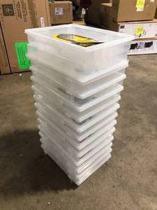 Lot of Plastic Storage Bins  Customer Returns See Pictures