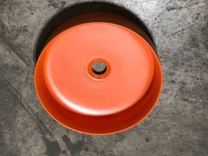 16 in. Orange Ceramic Round Vessel Sink Customer Returns See Pictures