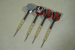 lot 205 image: Set of Four Steel Tip Darts
