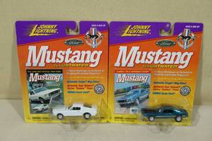 lot 34 image: 2 Johnny Lightning Die Cast Cars - Mustang Illustrated