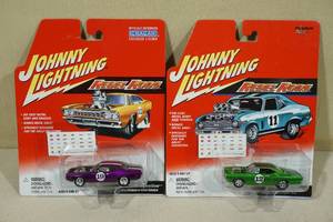 lot 53 image: 2 Johnny Lightning Die Cast Cars - Rebel Rods - Road Runner, Super Bee