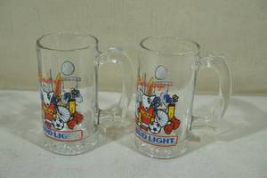 lot 107 image: 2 Bud Light Spuds Mackenzie USA Sports Beer Mugs