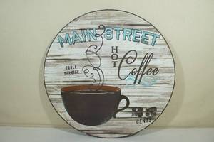 lot 138 image: 24 Round Coffee Caf Sign