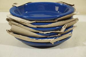 lot 156 image: 6 Cobalt Blue Oval Casserole Plates