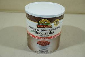 lot 164 image: Augason Farms Vegetarian Meat Substatute Bacon Bits Emergency Food