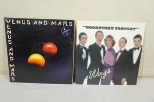 lot 222 image: 2 Wings Vinyl Record Albums -Venus and Mars, Goodnight Tonight
