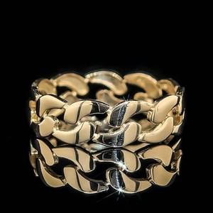 Curb Chain Link Band Ring in 14k Yellow Gold MADE IN ITALY 5mm Wide $850 Retail